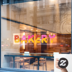 Bakkerij Donut Cartoon Biscuit Geglazuurd Spikkels Raamsticker