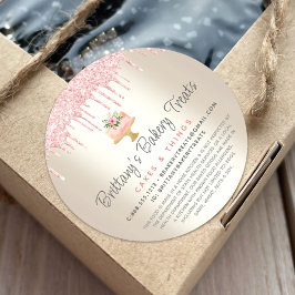 Bakkerij Draagt Blush Roze Glitter Drift Gold Lega Ronde Sticker