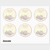 Bakkerij en banketbakkerswinkel - Aangepaste roze  Ronde Sticker (Vel)
