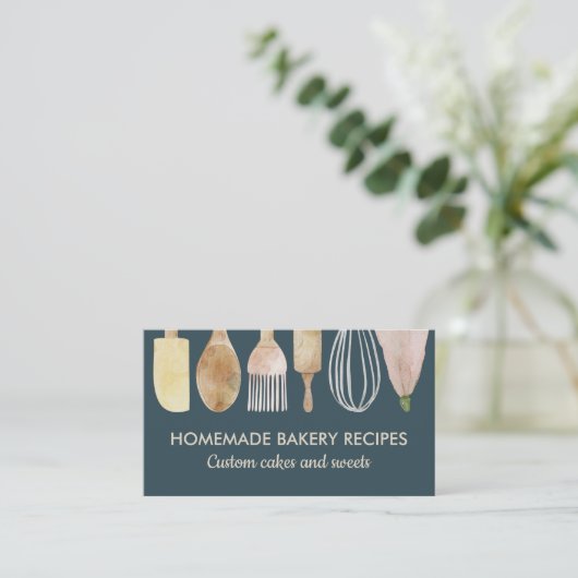Bakkerij, gebak, gebak visitekaartje (Staand voorkant)