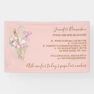 Bakkerij Gebak Sinaasappel Bloemen Boho Creatief Spandoek