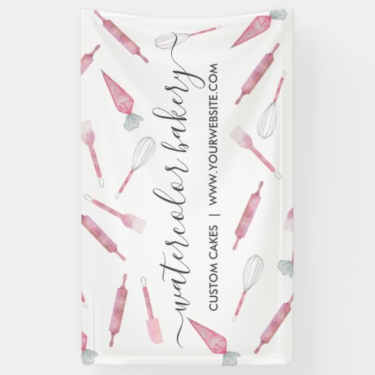 Bakkerij gebruiksvoorwerpen zelfgemaakte chef-kok spandoek (Verticaal)