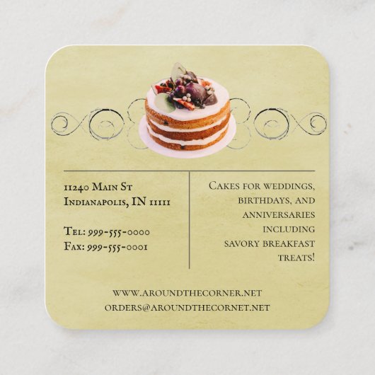 Bakkerij | Geel Visitekaartje (Achterkant)