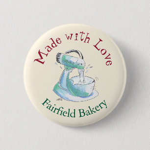 Bakkerij gemaakt met liefde Retro bakken koken Ronde Button 5,7 Cm