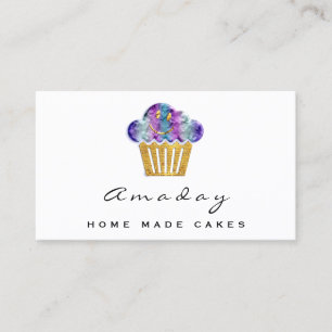 Bakkerij Home Made Cakes Logo Muffin Golden Smile Visitekaartje