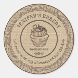  bakkerij Homemade cupcakes bakkerij Ronde Sticker