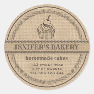 bakkerij Homemade cupcakes bakkerij Ronde Sticker