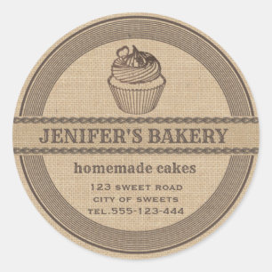  bakkerij Homemade cupcakes bakkerij Ronde Sticker