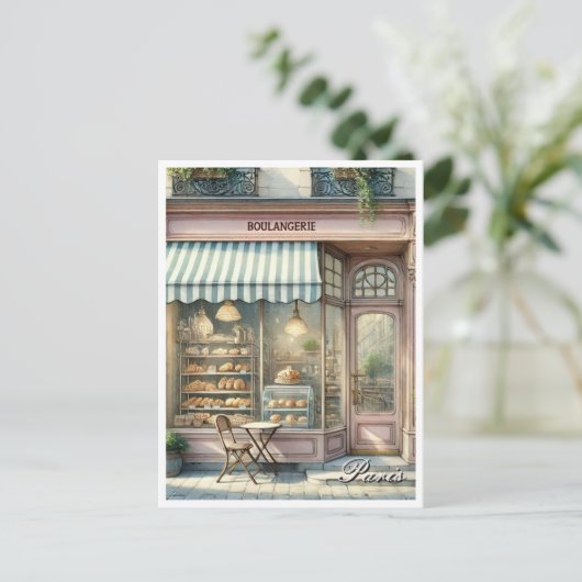 Bakkerij in Parijs Frankrijk Briefkaart (Staand voorkant)