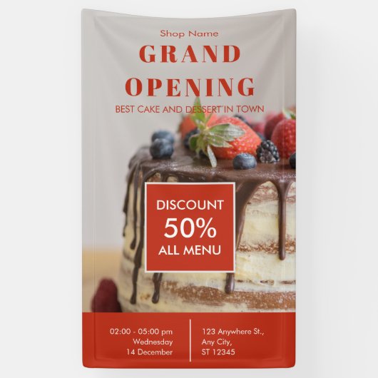 Bakkerij Kleine Zaken Grootse Opening Spandoek (Verticaal)