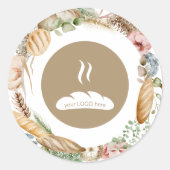 Bakkerij Logo Boho Ronde Sticker (Voorkant)