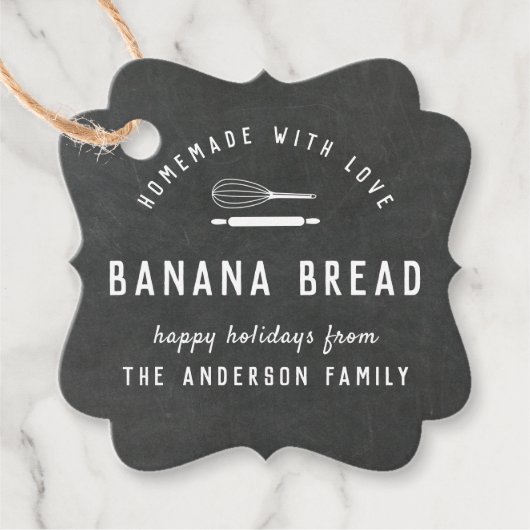 Bakkerij Logo Holiday Baking Gift Chalkboard Bedankjes Labels (Voorkant)