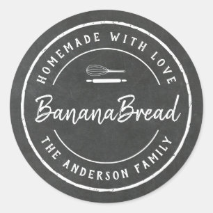 Bakkerij-Logo Homemade Baking Gift Chalkboard Ronde Sticker