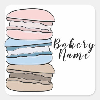 Bakkerij-Logo Vierkante Sticker
