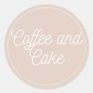 Bakkerij Logo voor Koffie en Cake Ronde Sticker