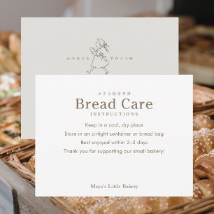 Bakkerij Meisje Logo Brood Verzorgingsinstructies Bedankkaart