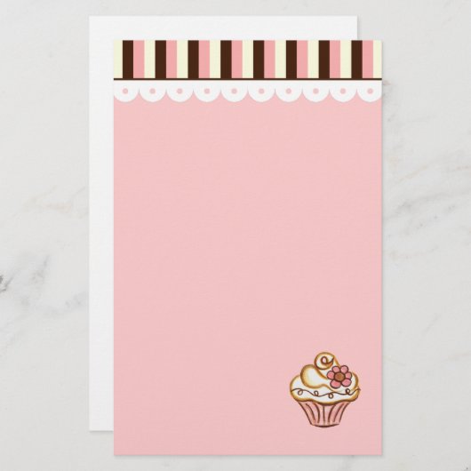 bakkerij met cupcakes briefpapier (Voorkant / Achterkant)