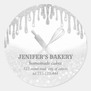 Bakkerij met zilverrollen en whiskykoek ronde sticker