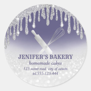 Bakkerij met zilverrollen en whiskykoek ronde sticker