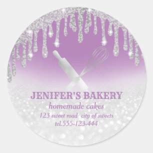 Bakkerij met zilverrollen en whiskykoek ronde sticker