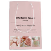 Bakkerij Minimal Pink Custom Photo Business Medium Cadeauzakje (Voorkant)