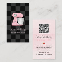 Bakkerij Mixer Blush Roze Zwart Geruit QR Code