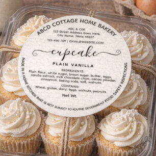 Bakkerij Modern Cupcake Cottage wet label