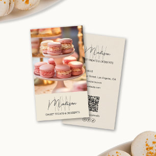 Bakkerij Monogram Logo Beige Visitekaartje