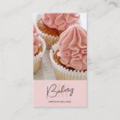Bakkerij Monogram Logo Custom Photo QR Pink Visitekaartje (Voorkant)