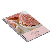 Bakkerij Monogram Logo Foto Roze Notitieboek (Rechterzijde)