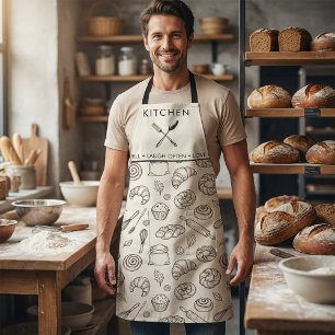 Bakkerij Naadloos Patroon Vintage Ontbijt Schort