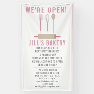 Bakkerij Open Roze Keuken Eten Zakelijk Restaurant Spandoek
