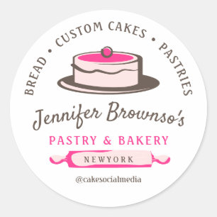 Bakkerij Pastry Cake Artist Cupcake Ronde Sticker