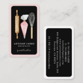 Bakkerij Pastry Chef Baking Utiers Black Visitekaartje (Voorkant / Achterkant)