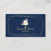 Bakkerij Pastry Chef Geometric Lijst Navy Blue Visitekaartje (Voorkant)