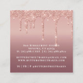 Bakkerij Pastry Chef Glitter Drift Roos Gold Vierkante Visitekaartje (Achterkant)