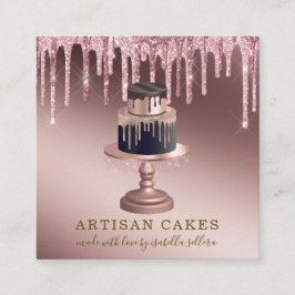 Bakkerij Pastry Chef Roos Gold Glitter Drivers Squ Vierkante Visitekaartje