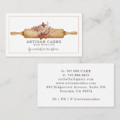 Bakkerij Pastry Chef Waterverf Rolling Pin Visitekaartje (Voorkant / Achterkant)