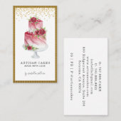 Bakkerij Pastry Chef Waterverf Roze goud Visitekaartje (Voorkant / Achterkant)
