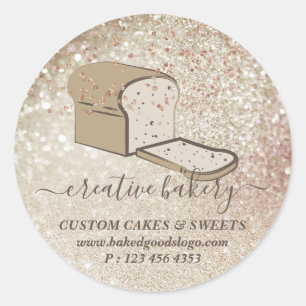 Bakkerij Pastry glitter sparkle brood Ronde Sticker