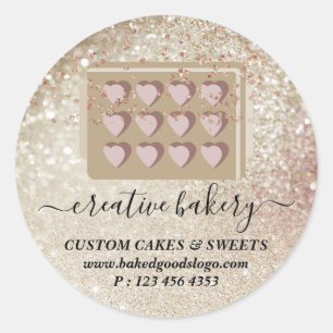 Bakkerij Pastry glitter sparkle koekjes chocolade Ronde Sticker