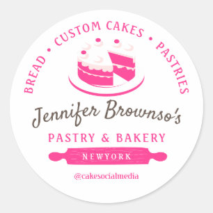 Bakkerij Patisserie Cake Klein Bedrijf Ronde Sticker