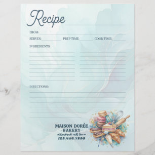 Bakkerij Patissier Bakreceptenboek Pagina Kookboek Flyer