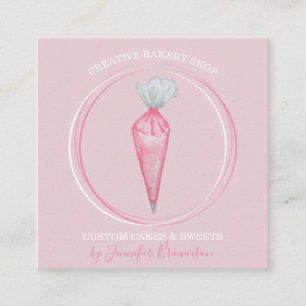 Bakkerij Patissier elegant logo Vierkante Visitekaartje
