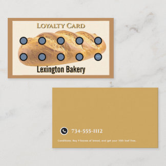 Bakkerij Ponskaart | Gebak Loyalty Card Brood Goud Visitekaartje