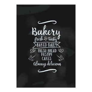 Bakkerij poster in vintage stijl op krijtbord