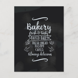 Bakkerij poster in vintage stijl op krijtbord briefkaart