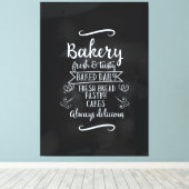 Bakkerij poster in vintage stijl op krijtbord canvas afdruk (Insitu (Houten vloer))