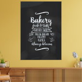 Bakkerij poster in vintage stijl op krijtbord canvas afdruk (Insitu (Woonkamer))