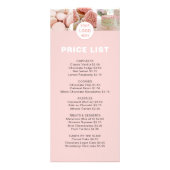 Bakkerij Prijs Lijst Menu Custom Logo Pink (Voorkant)